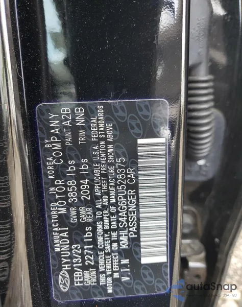 2023 Hyundai Elantra Sel z USA, uszkodzony, nr VIN KMHLS4AG6PU528375